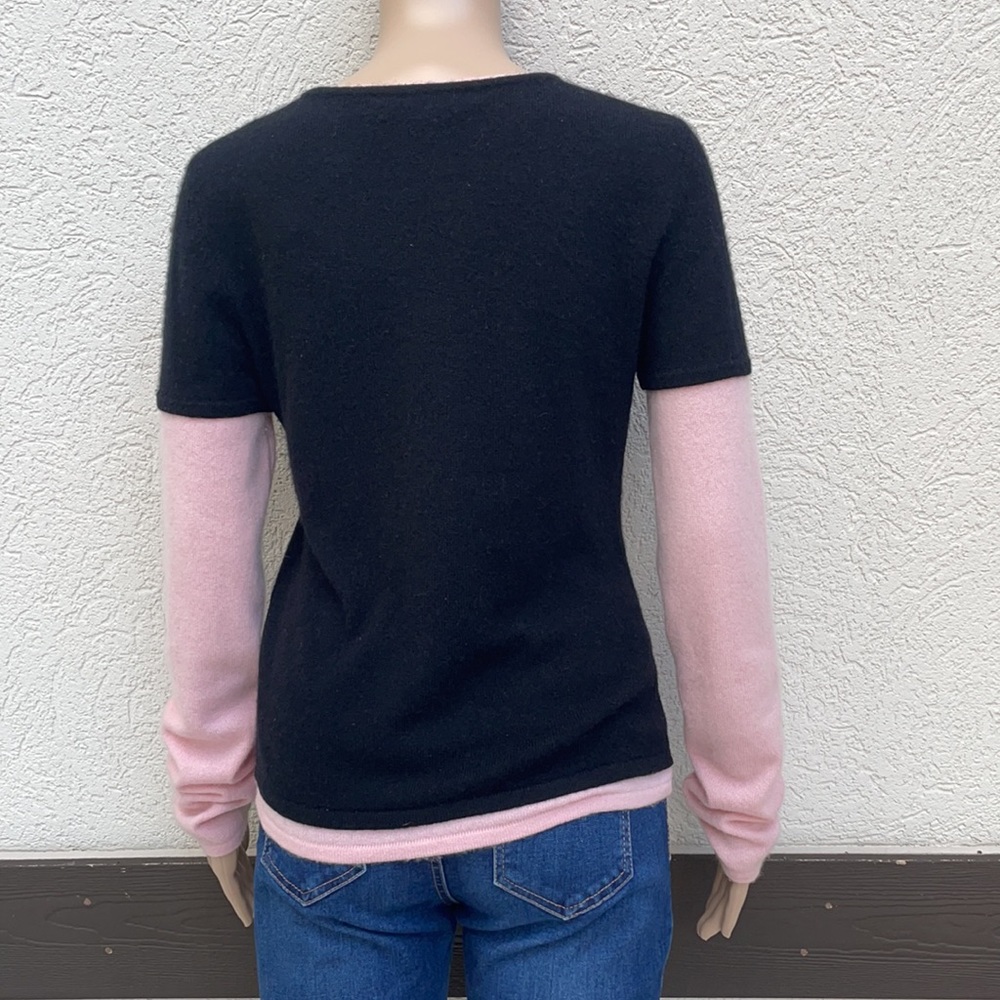Esther Chen cashmere sweater pink black - Picture 3 of 7